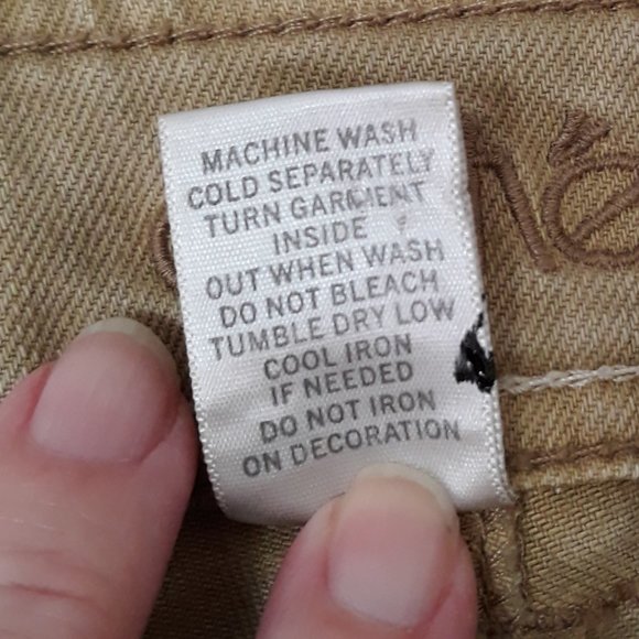 Cache Jeans - Tan with jewel embellishments and topstitching - Tan  -  Size 8 - Picture 9 of 10